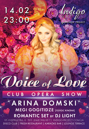 Ко Дню Влюбленных: Club Opera Show с Ариной Домски в клубе INDIGO